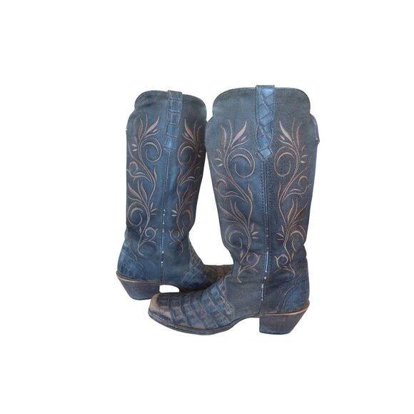 Twisted X Men's Leather Embroidered Cowboy Western Square Toe Boots Size 7 Worn - Picture 7 of 8